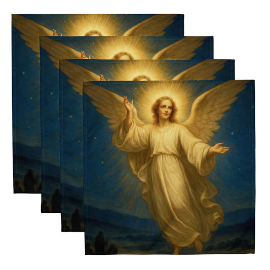 El Ángel de la Anunciación ~ Juego de 4 servilletas de tela